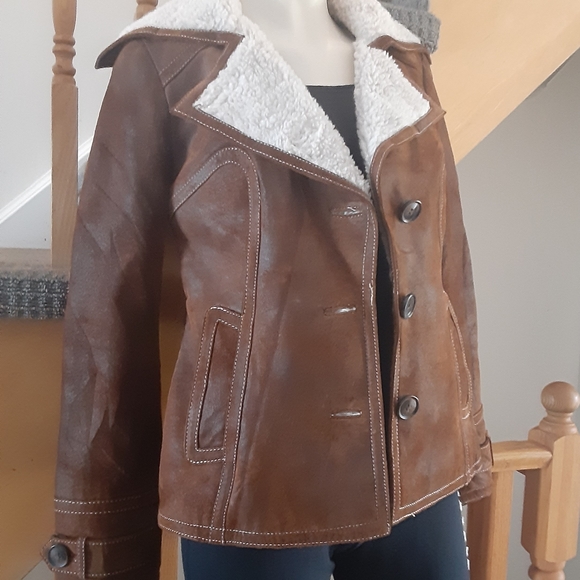 DANIER- Genuine Brown Leather Jacket-2xs But Fits like Regular Womens Size Small - Picture 2 of 8